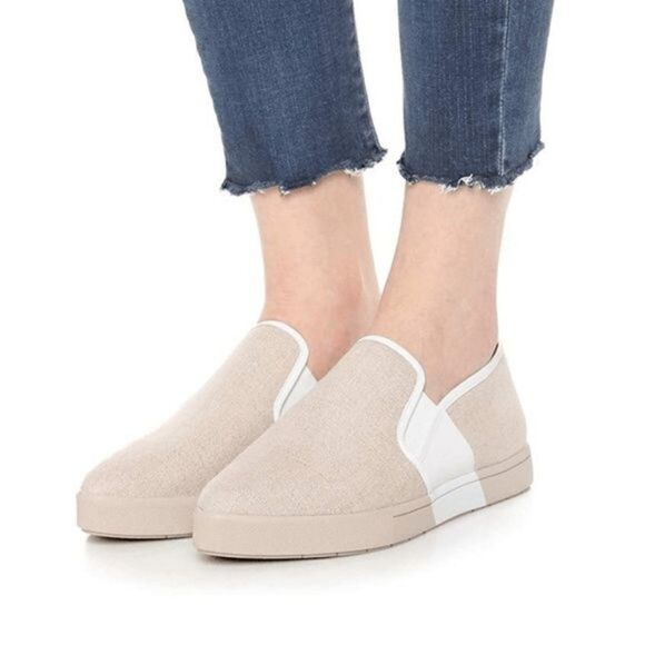 Vince Phalen Pointed-Toe Slip-On Sneakers Pumice/Alabaster Size 9 - Picture 1 of 11